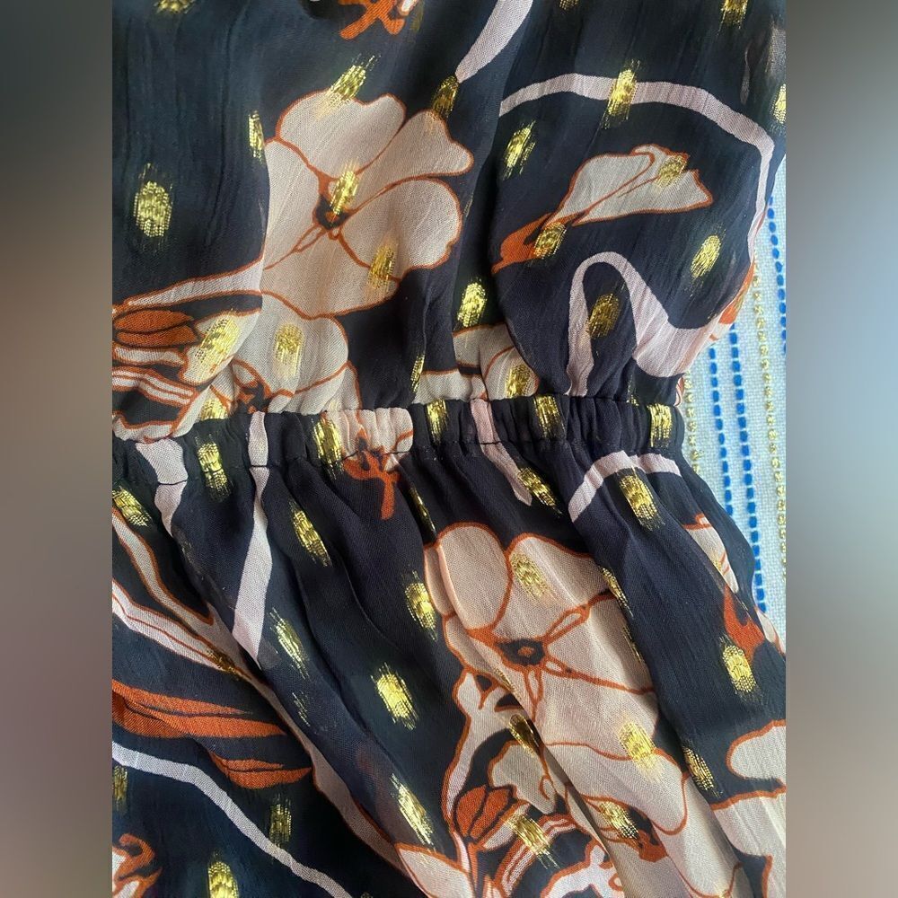 J. CREW COLLECTION MIXED PRINT TIE FRONT LUREX MAXI DRESS SZ SMALL - Picture 15 of 15